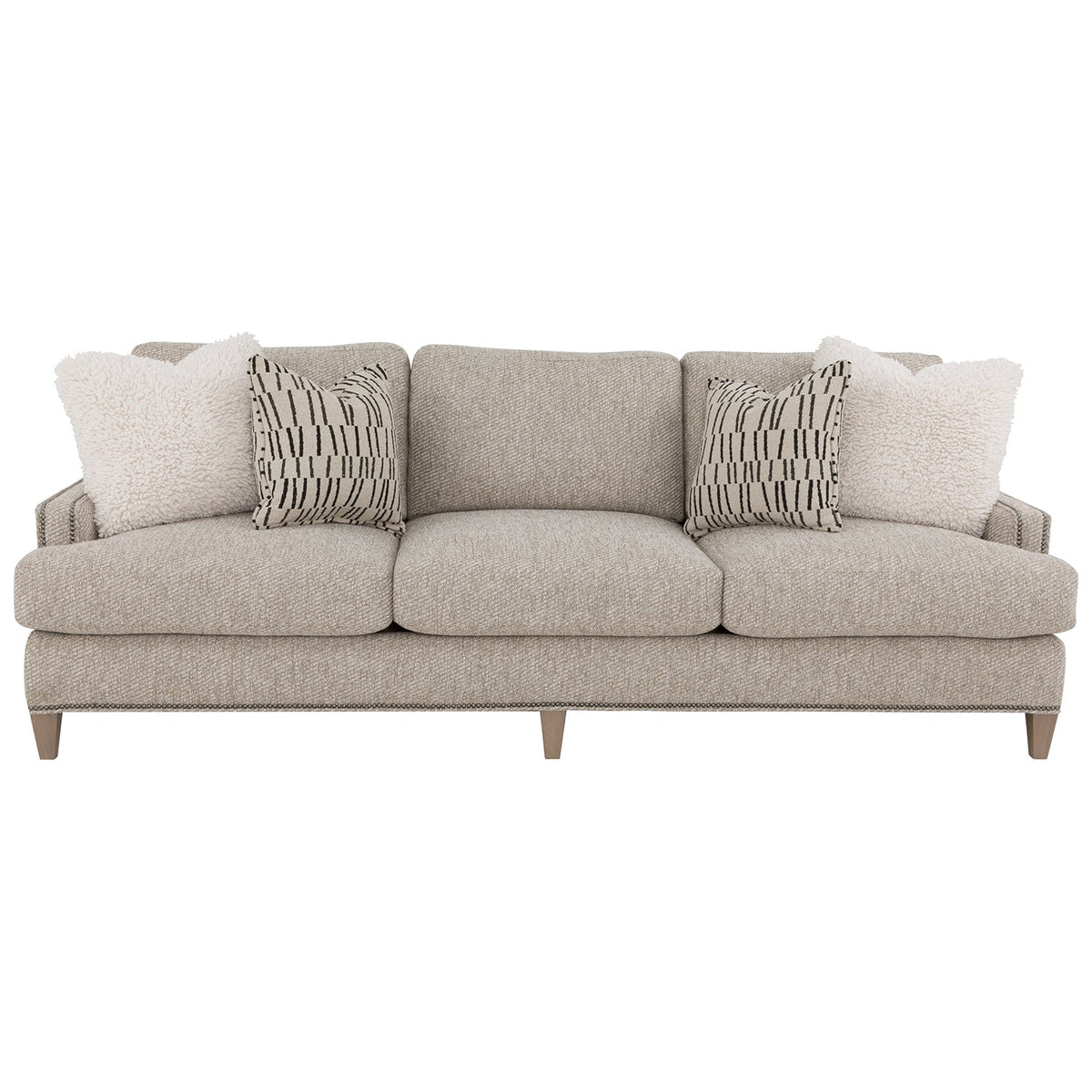 Auburn Flax 94in Sofa with pillows finish detail