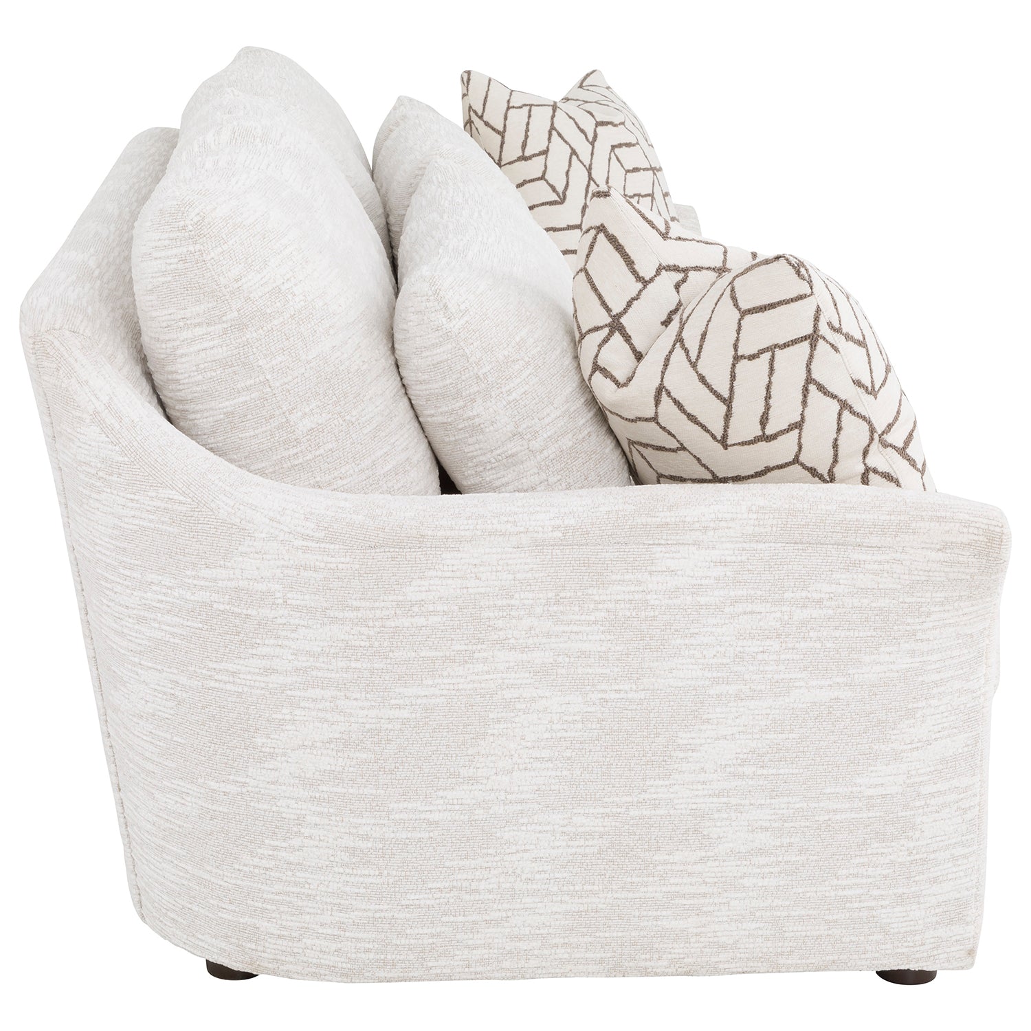 Stetson Snow 102in Grande Sofa with pillows material close-up