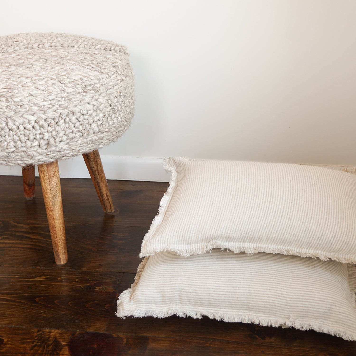 Anaya So Soft Pinstripe Linen Pillow