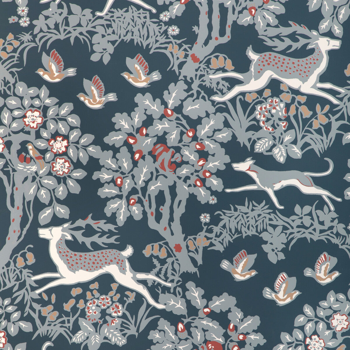 Lee Jofa Mille Fleur Wp Denim Wallpaper