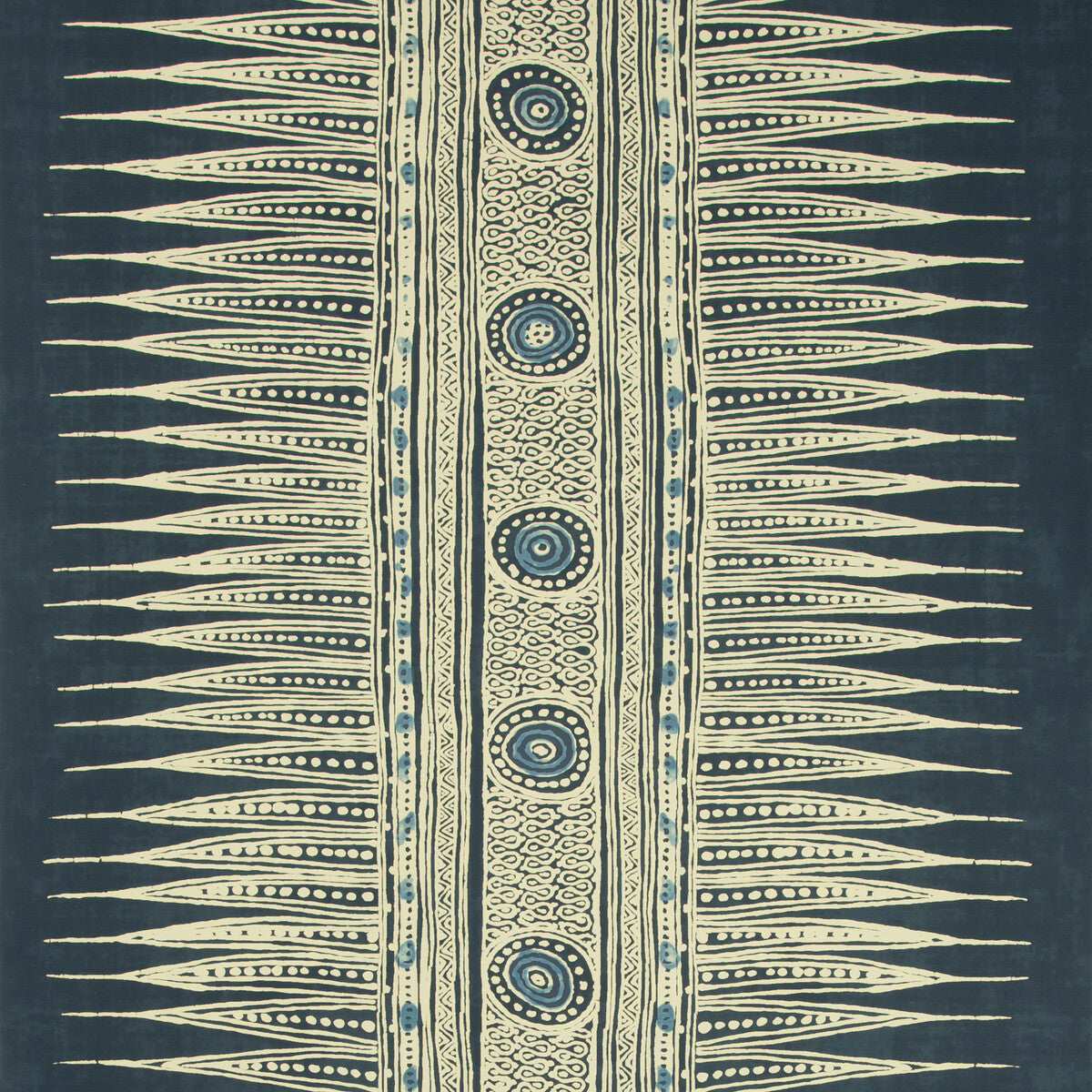 Suzanne Rheinstein x Lee Jofa Indian Zag Paper Indigo Wallpaper