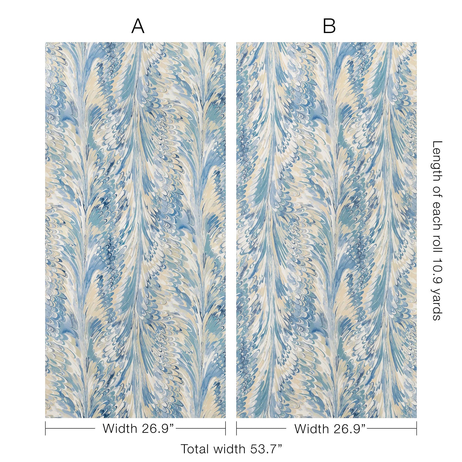 Lee Jofa Manor House Taplow Paper Capri/Sky Wallpaper