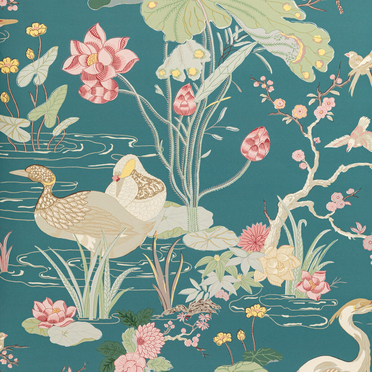 Lee Jofa Luzon Paper Lagoon Wallpaper