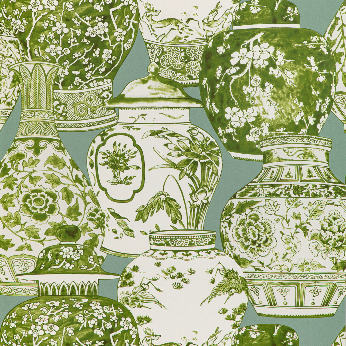 Lee Jofa Pandan Paper Mist/Jade Wallpaper