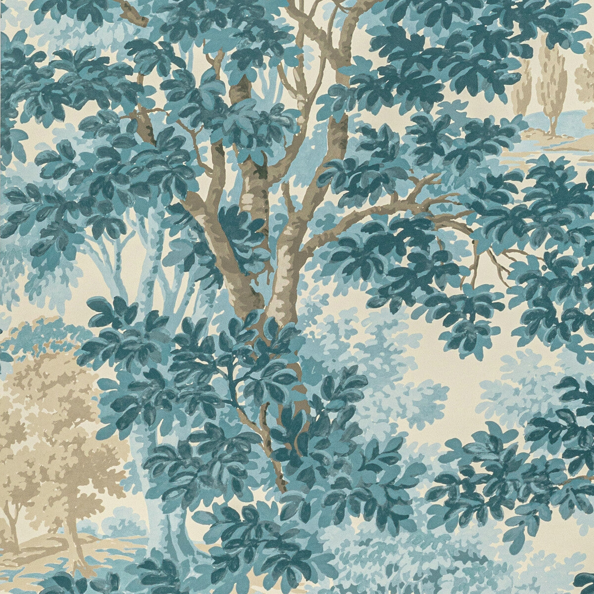 Lee Jofa Woodland Paper Aqua Wallpaper