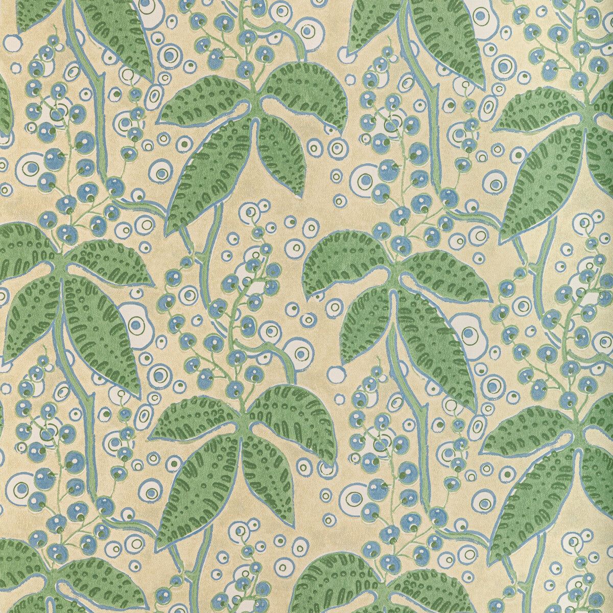 Lee Jofa Putnam Paper Leaf/Blue Wallpaper