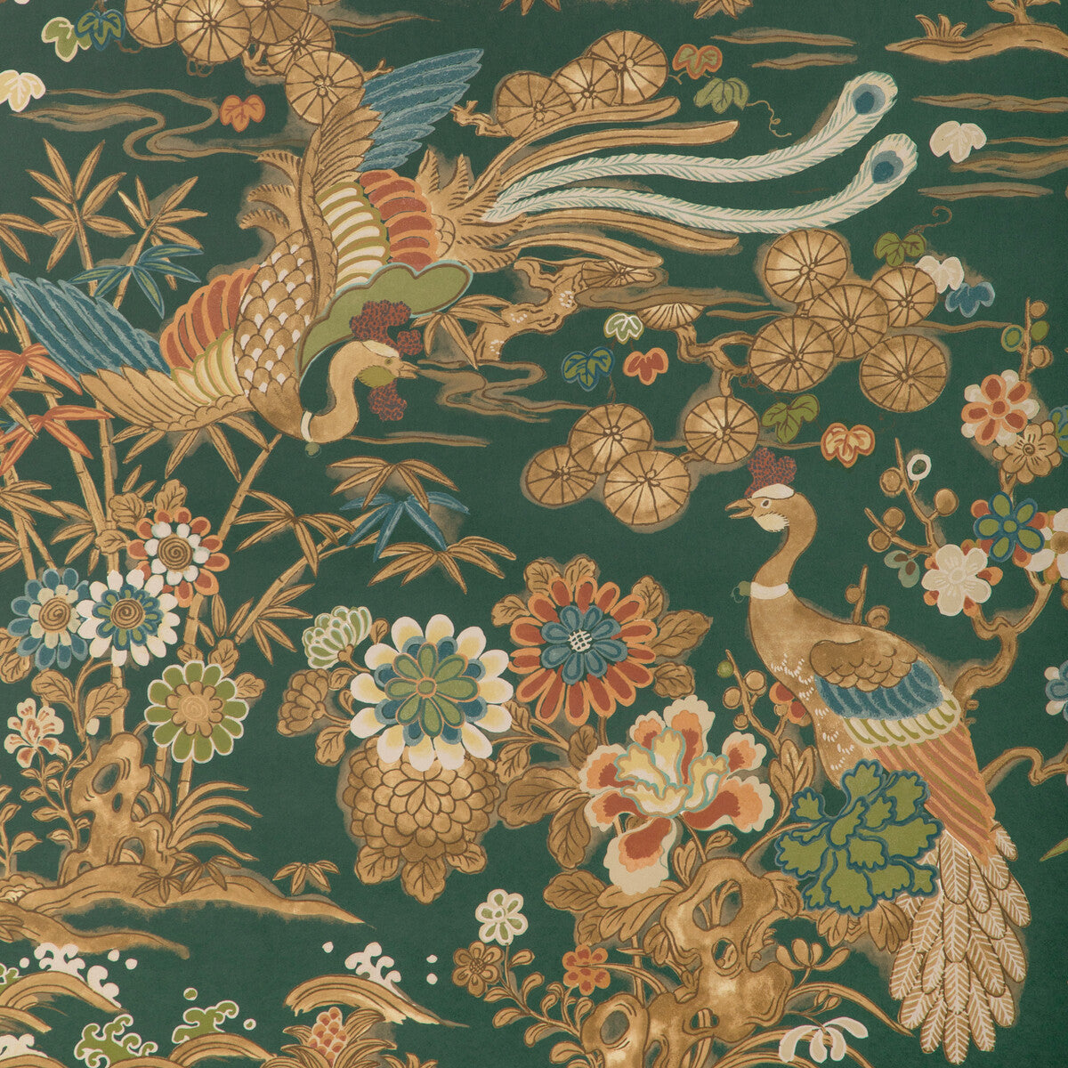 Lee Jofa Sakura Paper Green Wallpaper