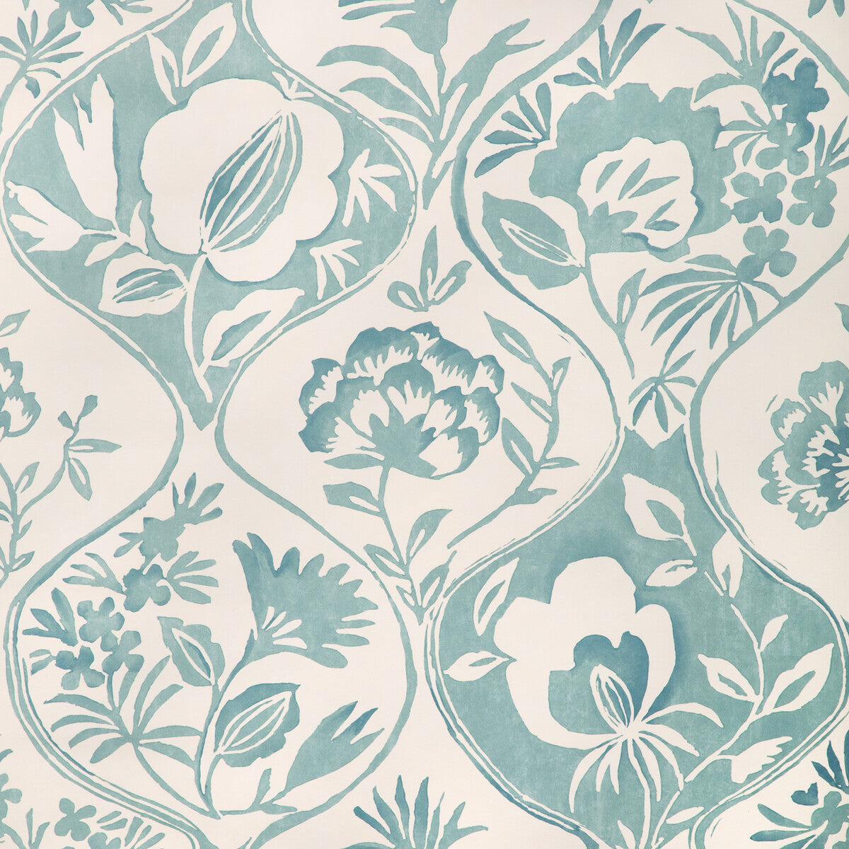 Lee Jofa Calathea Paper Aqua Wallpaper