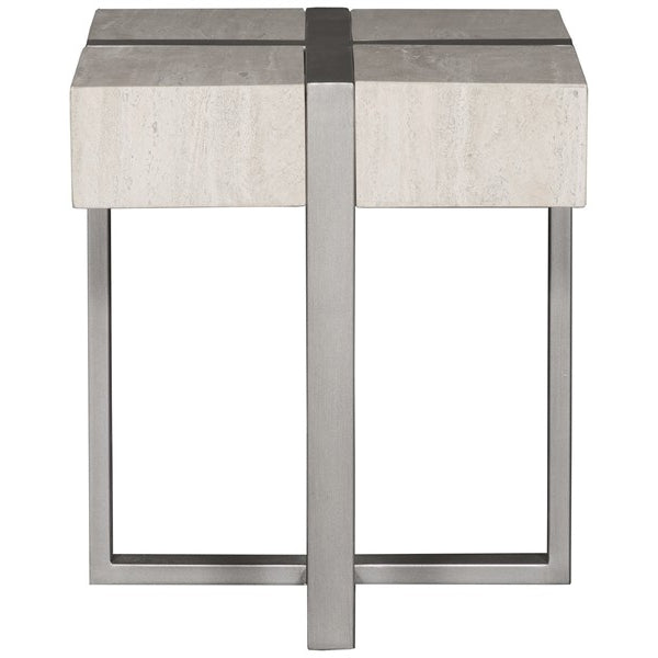 Vanguard Furniture Formation Formation Nickel Metal Stone Veneer Side Table