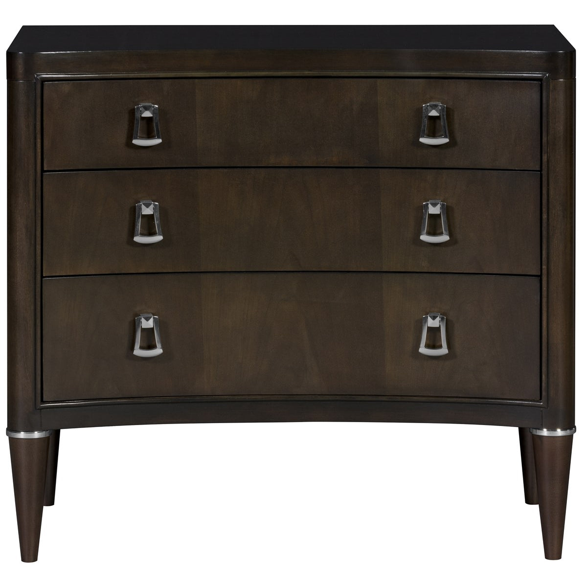 Vanguard Furniture Lillet Merino Shadow, Pol Nickel Buckle Pendant Three Drawer Nightstand