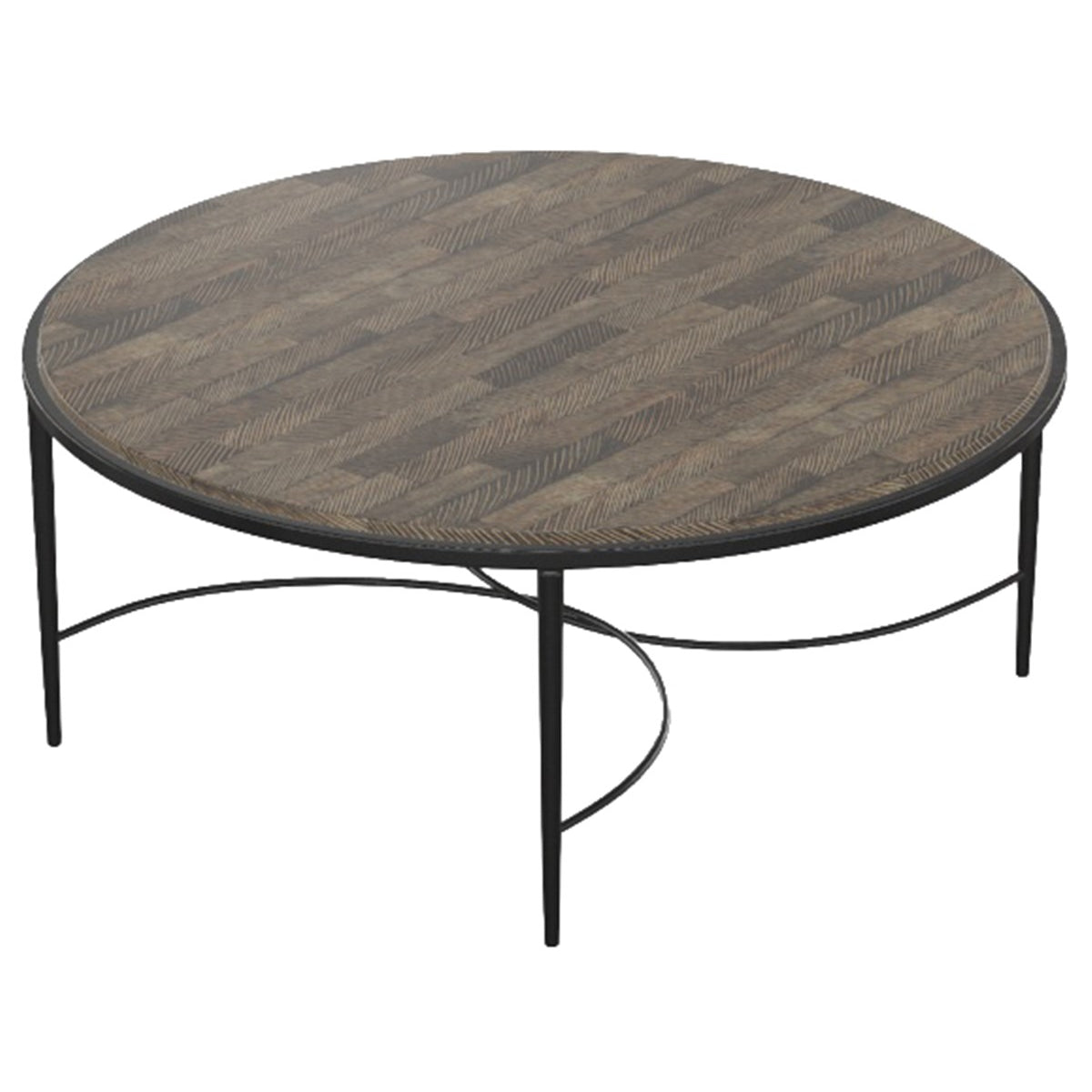 Vanguard Furniture Sabine Textured Bronze Base /Coconut Fiber Top Round Cocktail Table/Coconut Fiber Top