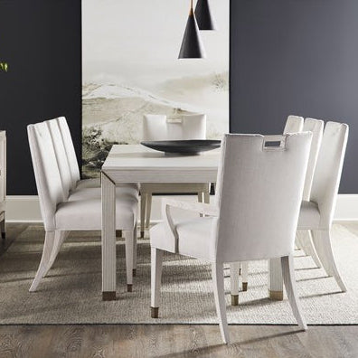 Vanguard Furniture Parkhurst January Snow w/Casablanca & White Bronze Ferrule Performance Dining