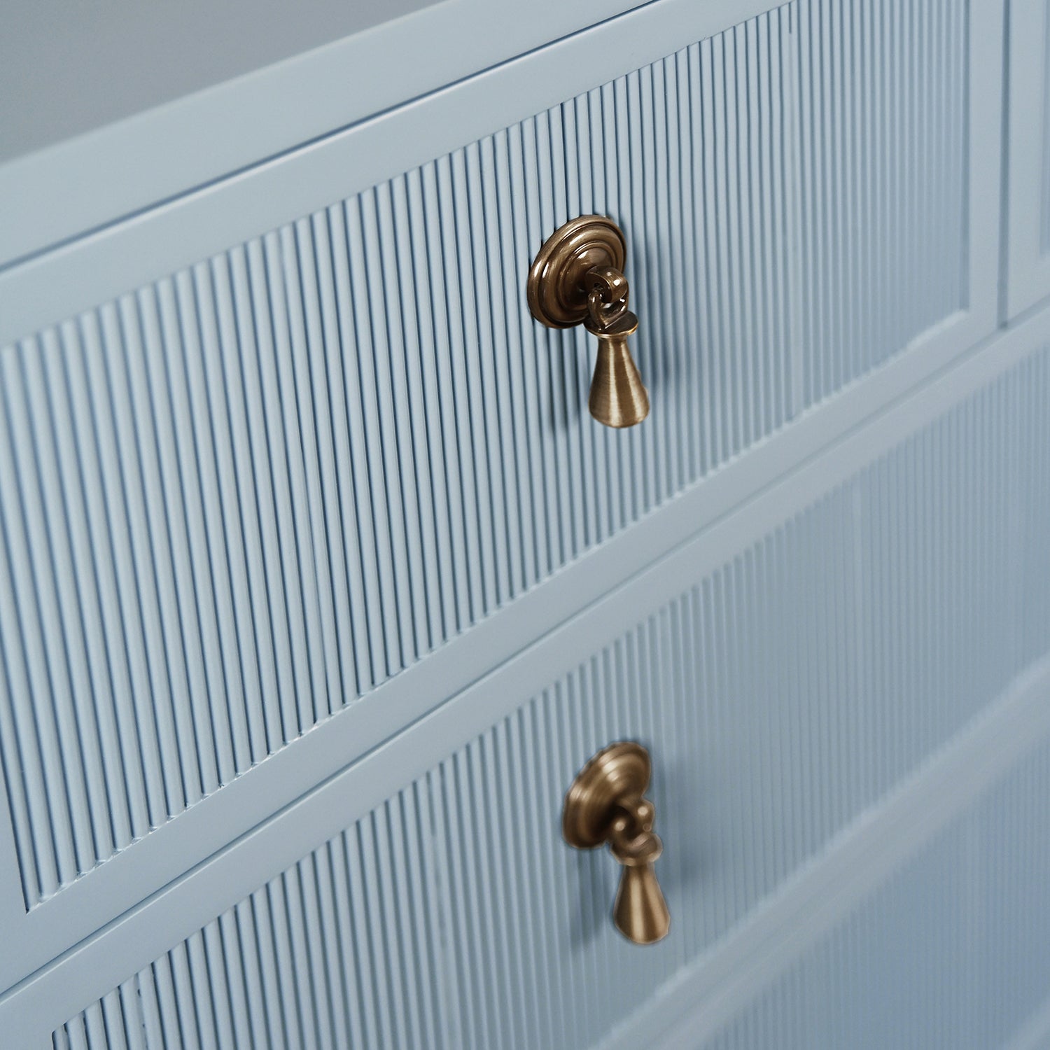 Worlds Away Pascal four drawer chest styled in a bedroom to show scale