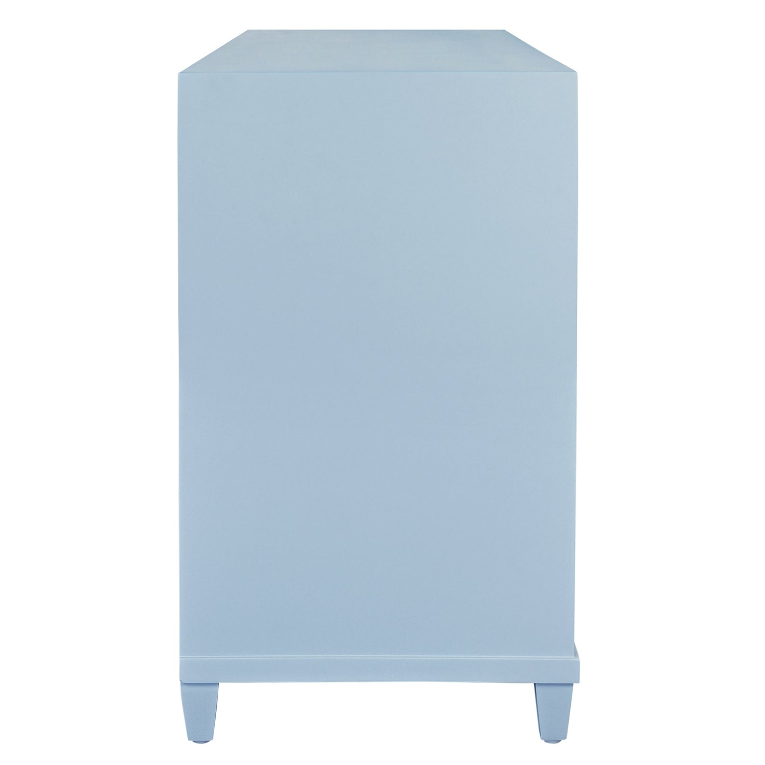 Worlds Away Pascal chest, angled detail of drawer edge and side panel