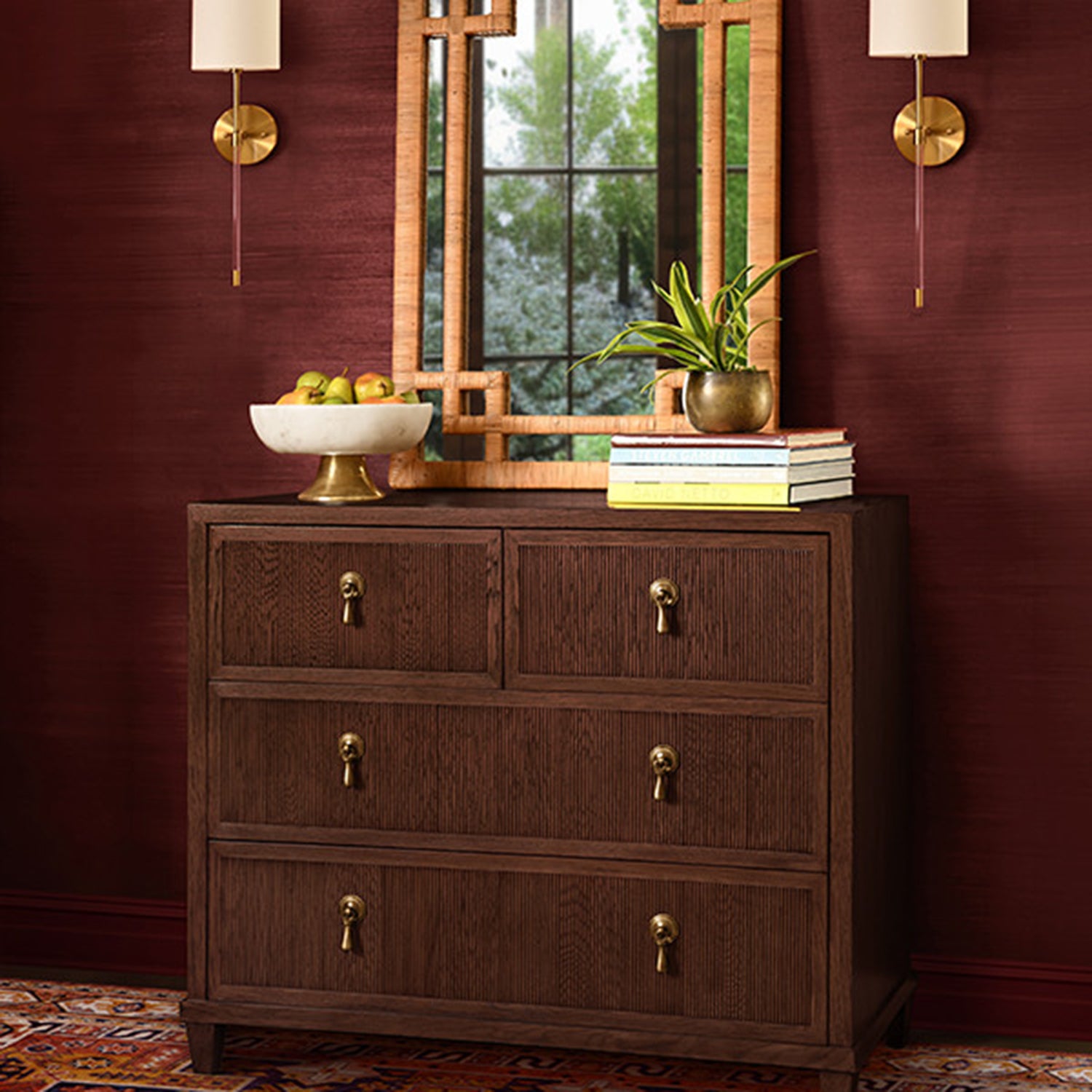 Worlds Away Pascal Provincial Brown Four Drawer Chest