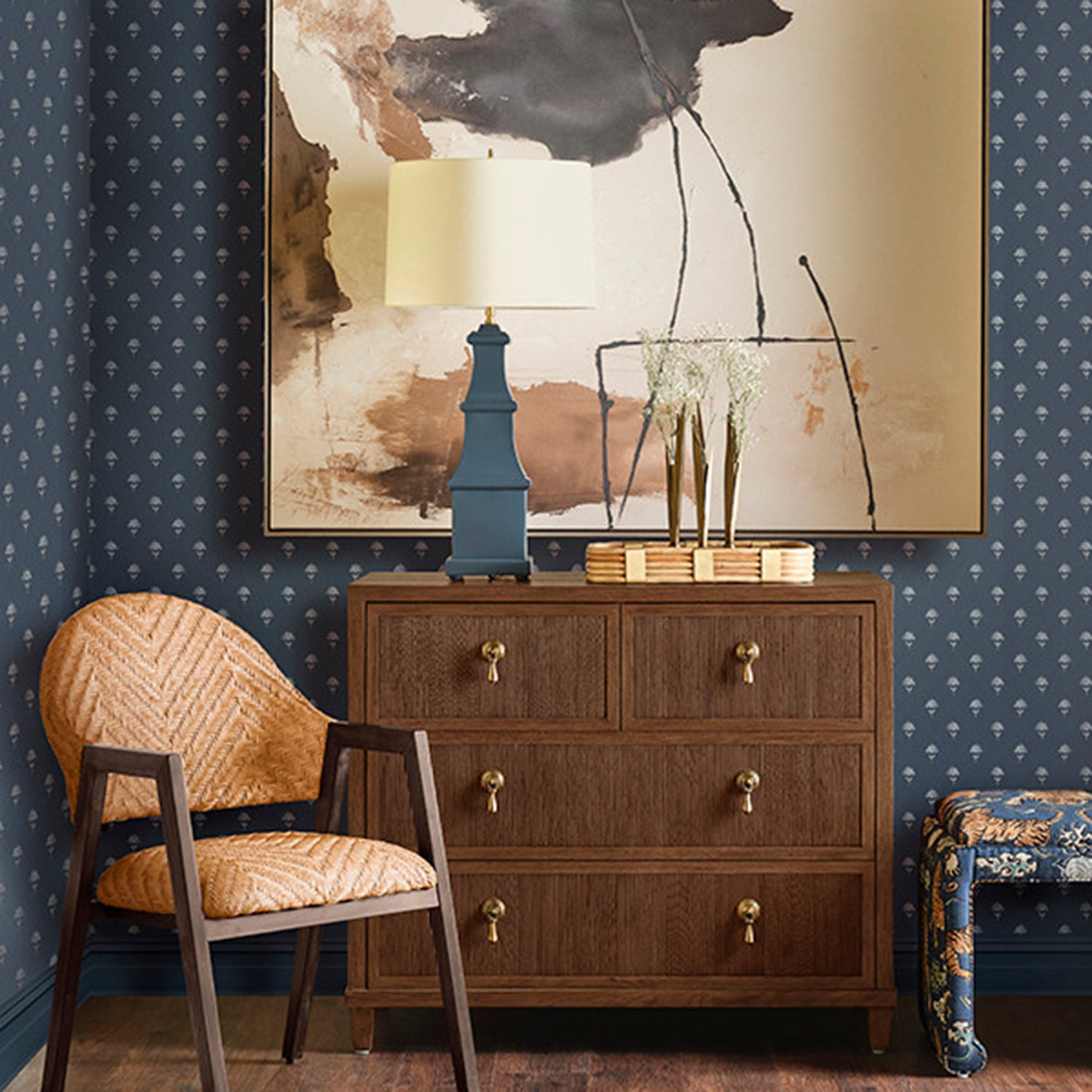 Worlds Away Pascal Provincial Brown Four Drawer Chest