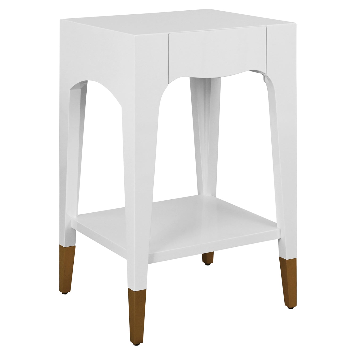 Worlds Away Patti White One Drawer Side Table