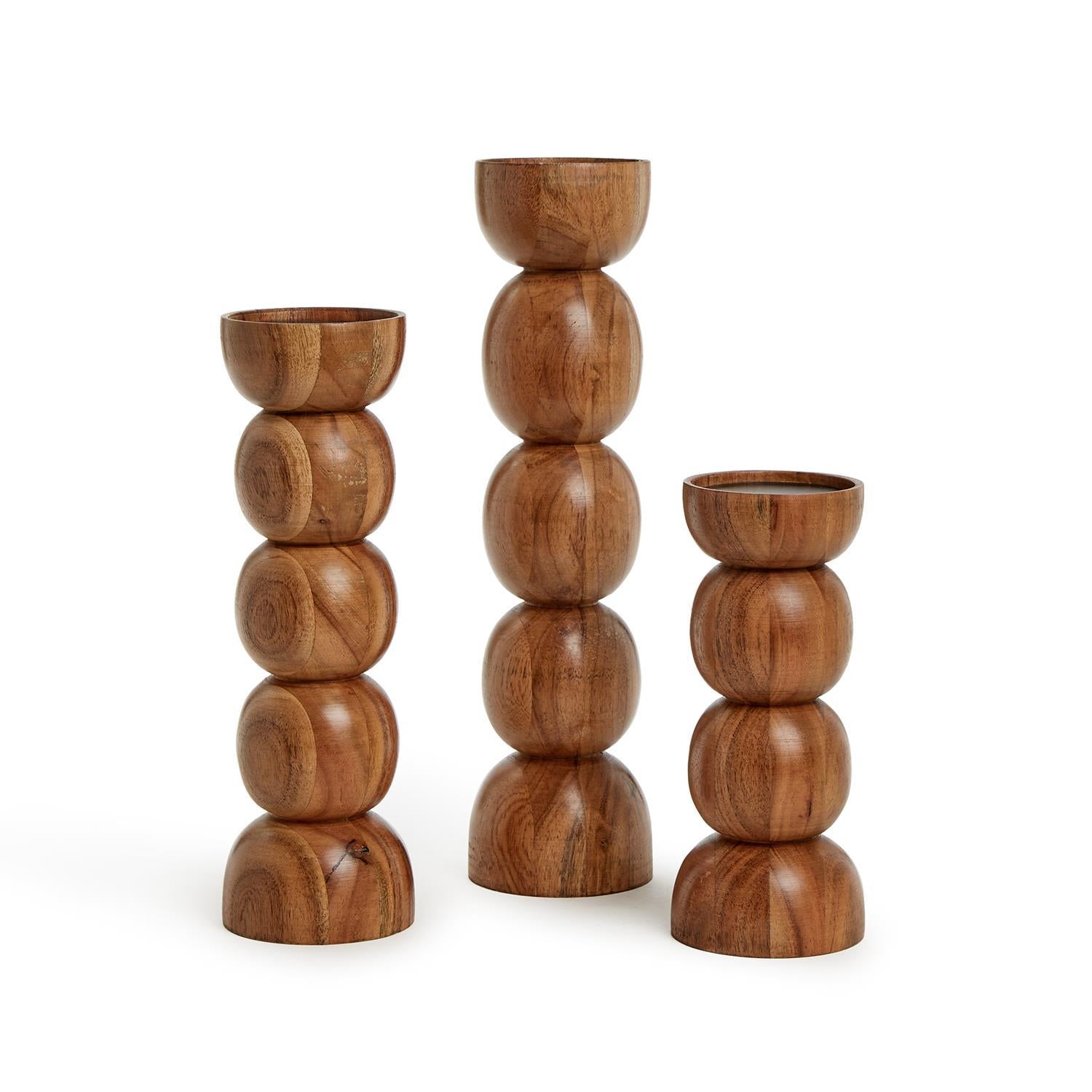 Spheres Pillar Candleholder Set of 3