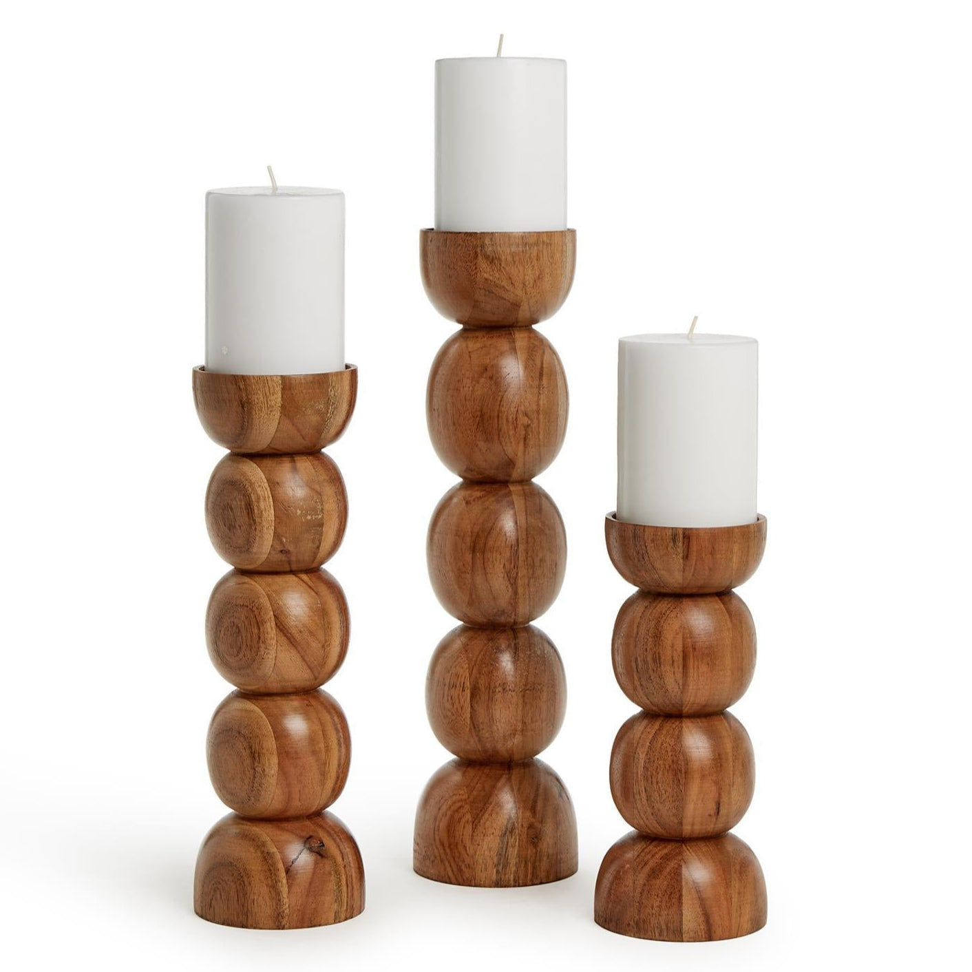 Spheres Pillar Candleholder Set of 3