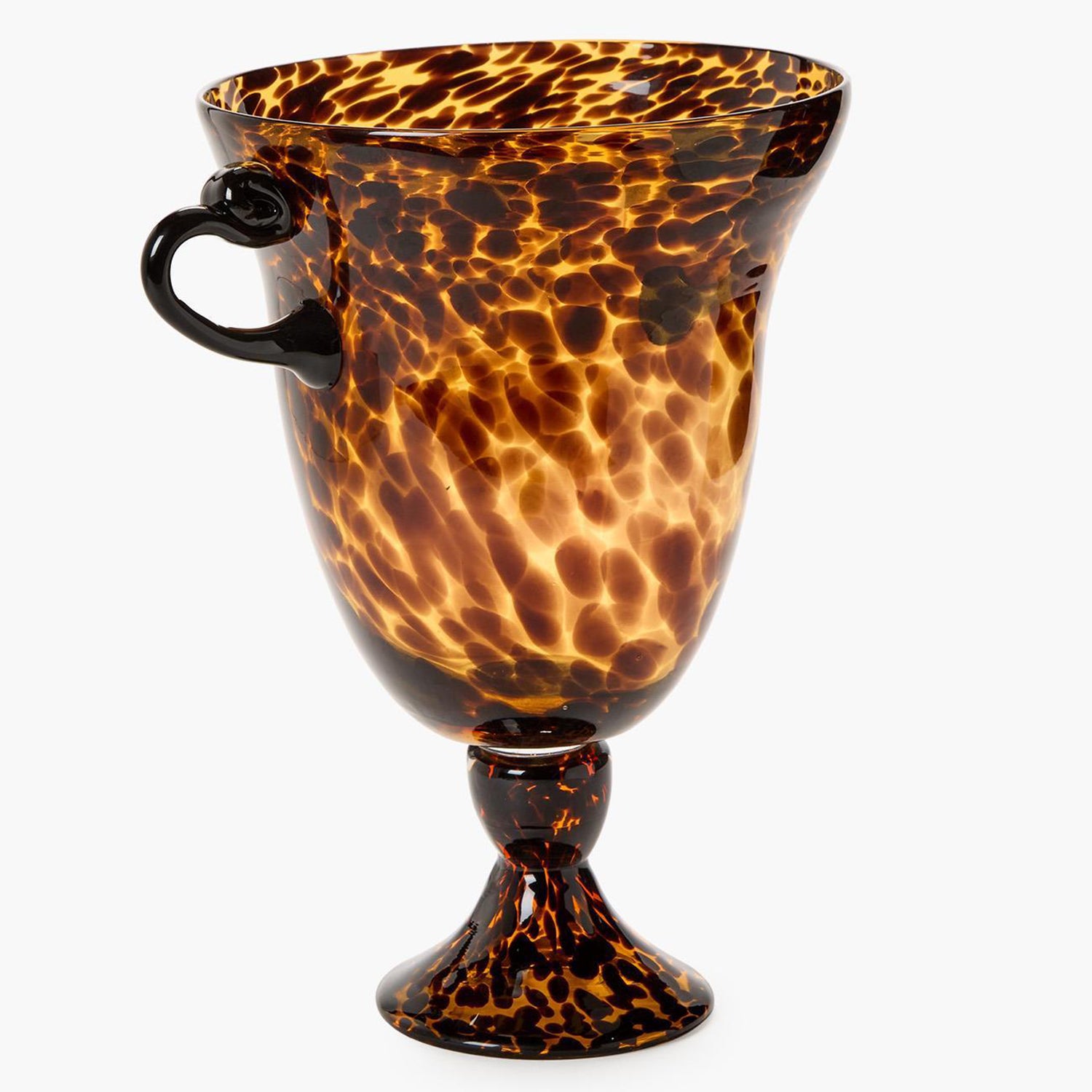 Tortoise Etruscan Style 12in Vase with Handles