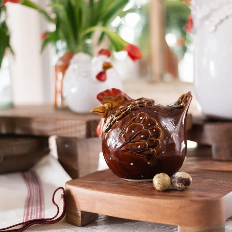 Etu Home Country French Brown Ceramic Hen