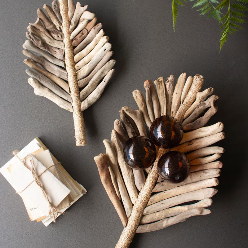 Driftwood Leaf Tray Set of 2