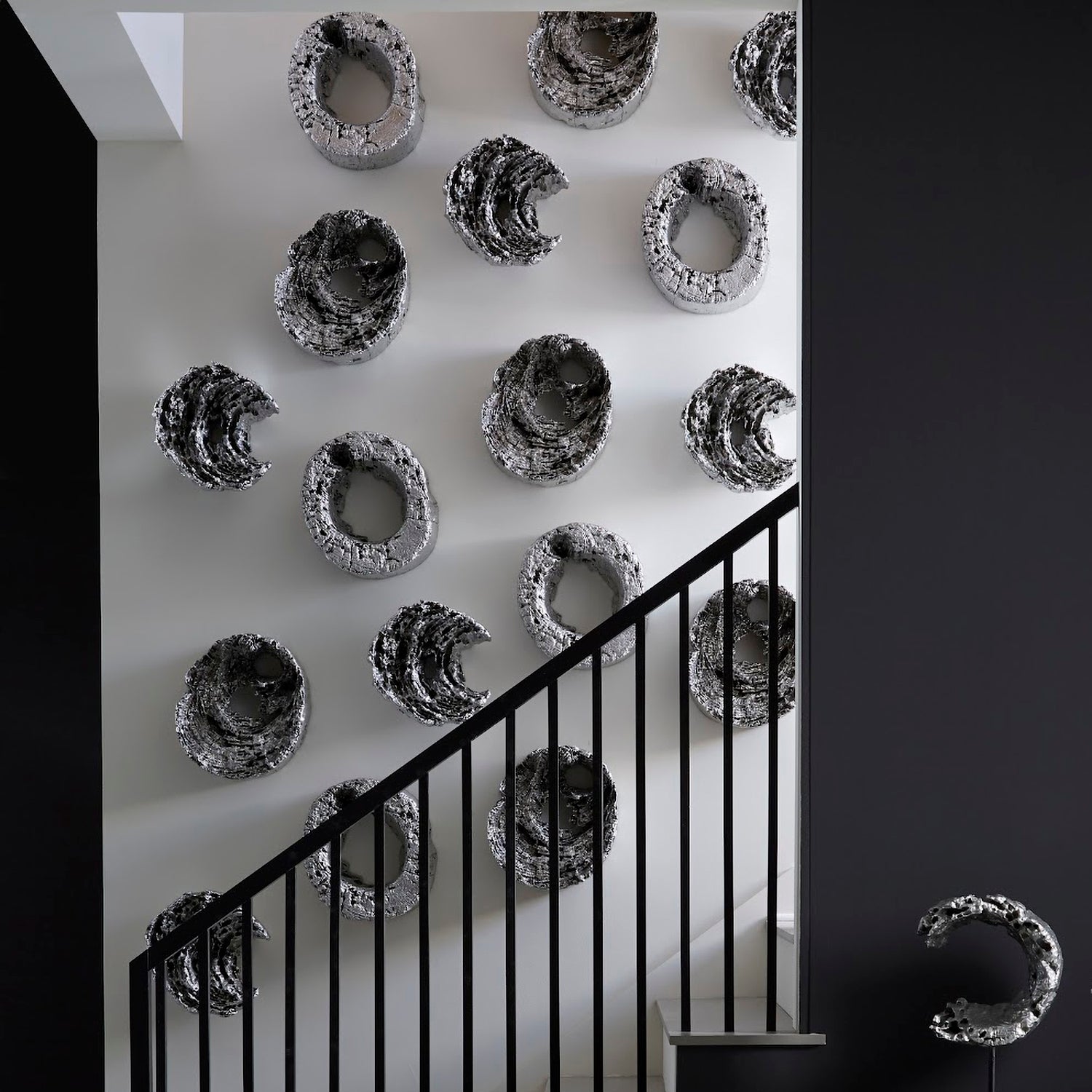 Phillips Collection Cast Eroded Wood Circle Wall Tile