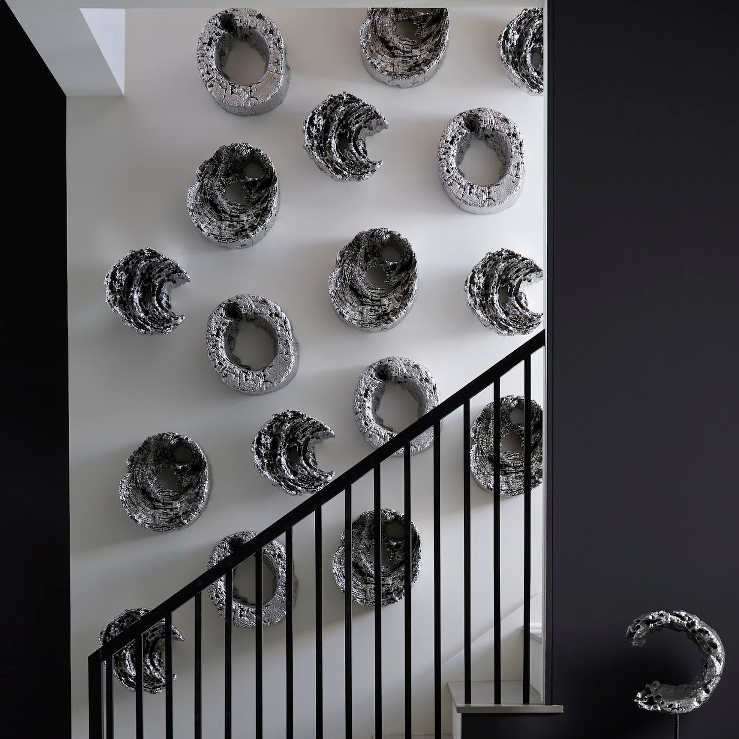 Phillips Collection Cast Eroded Wood Circle Wall Tile