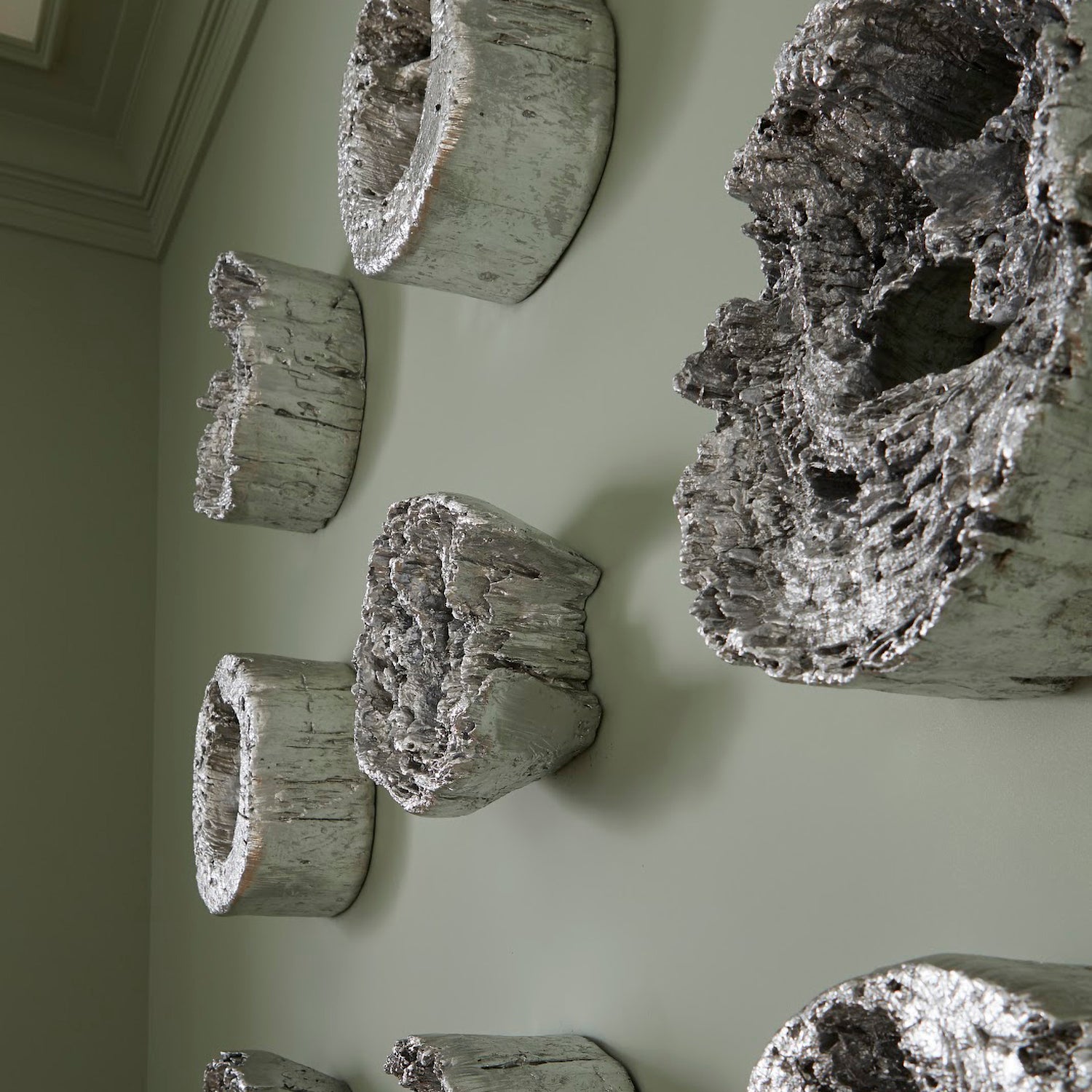 Phillips Collection Cast Eroded Wood Circle Wall Tile