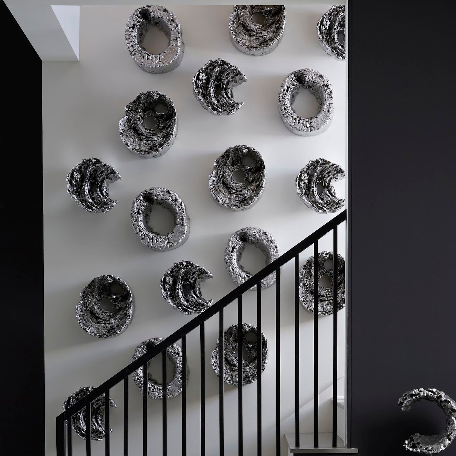 Phillips Collection Cast Eroded Wood Circle Wall Tile