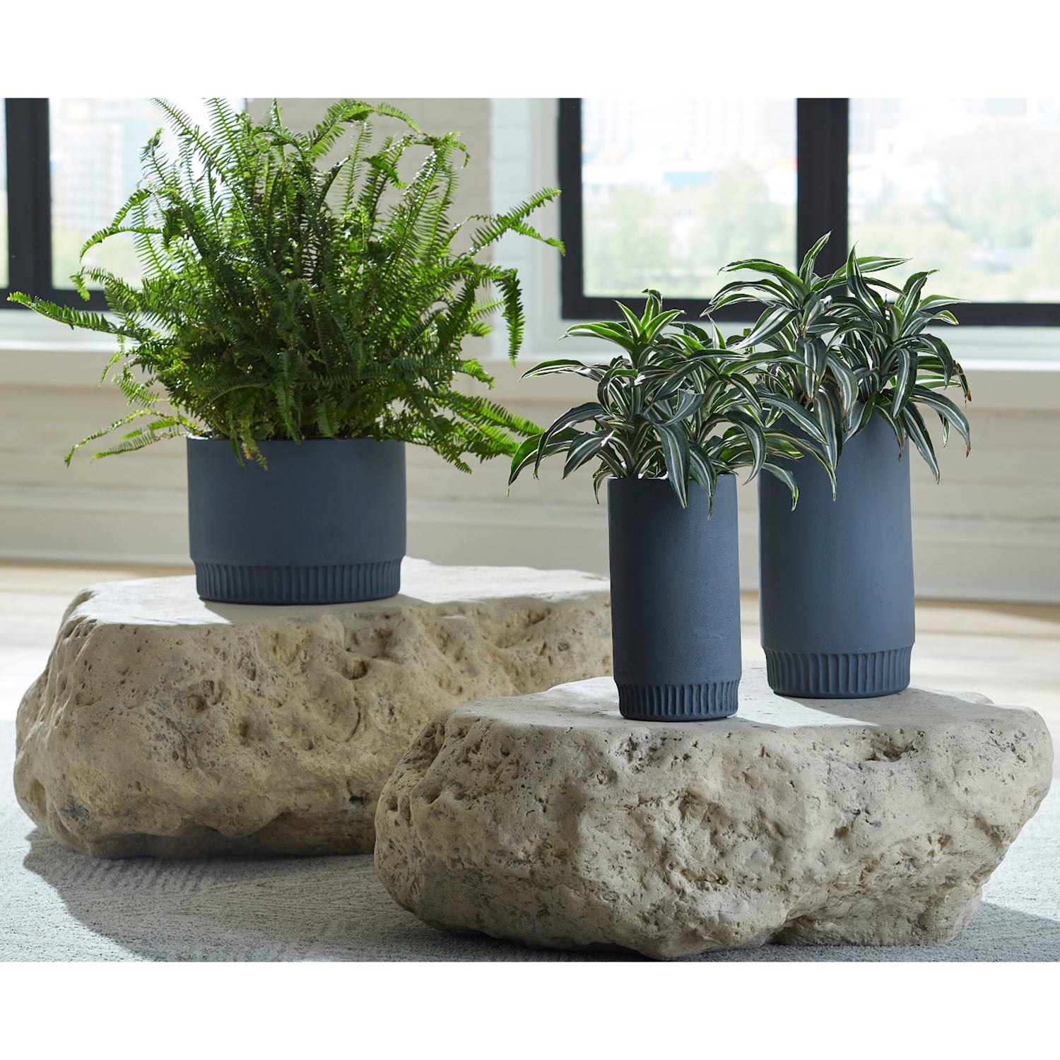 Phillips Collection Cast Boulder Coffee Table Roman Stone