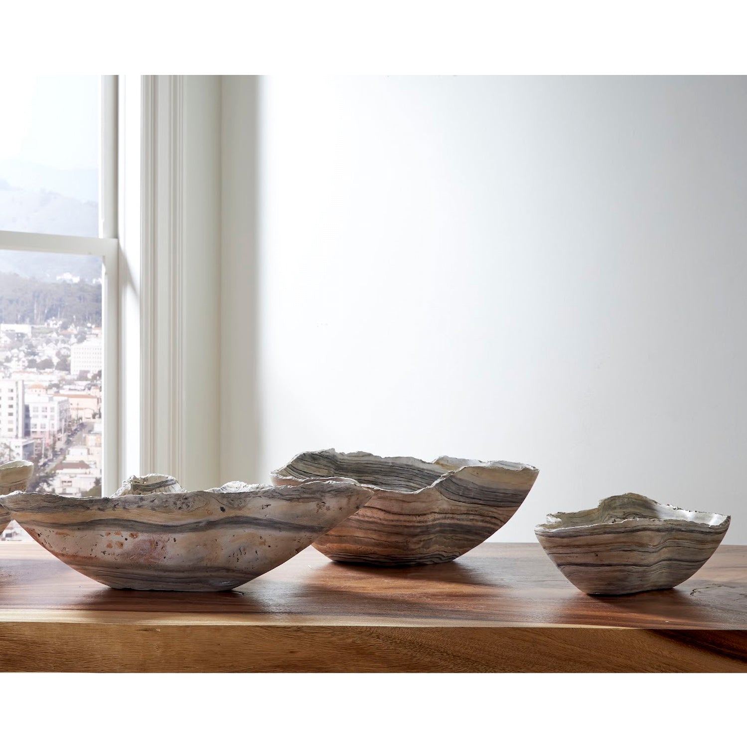 Phillips Collection Cast Gray Faux Onyx Bowl