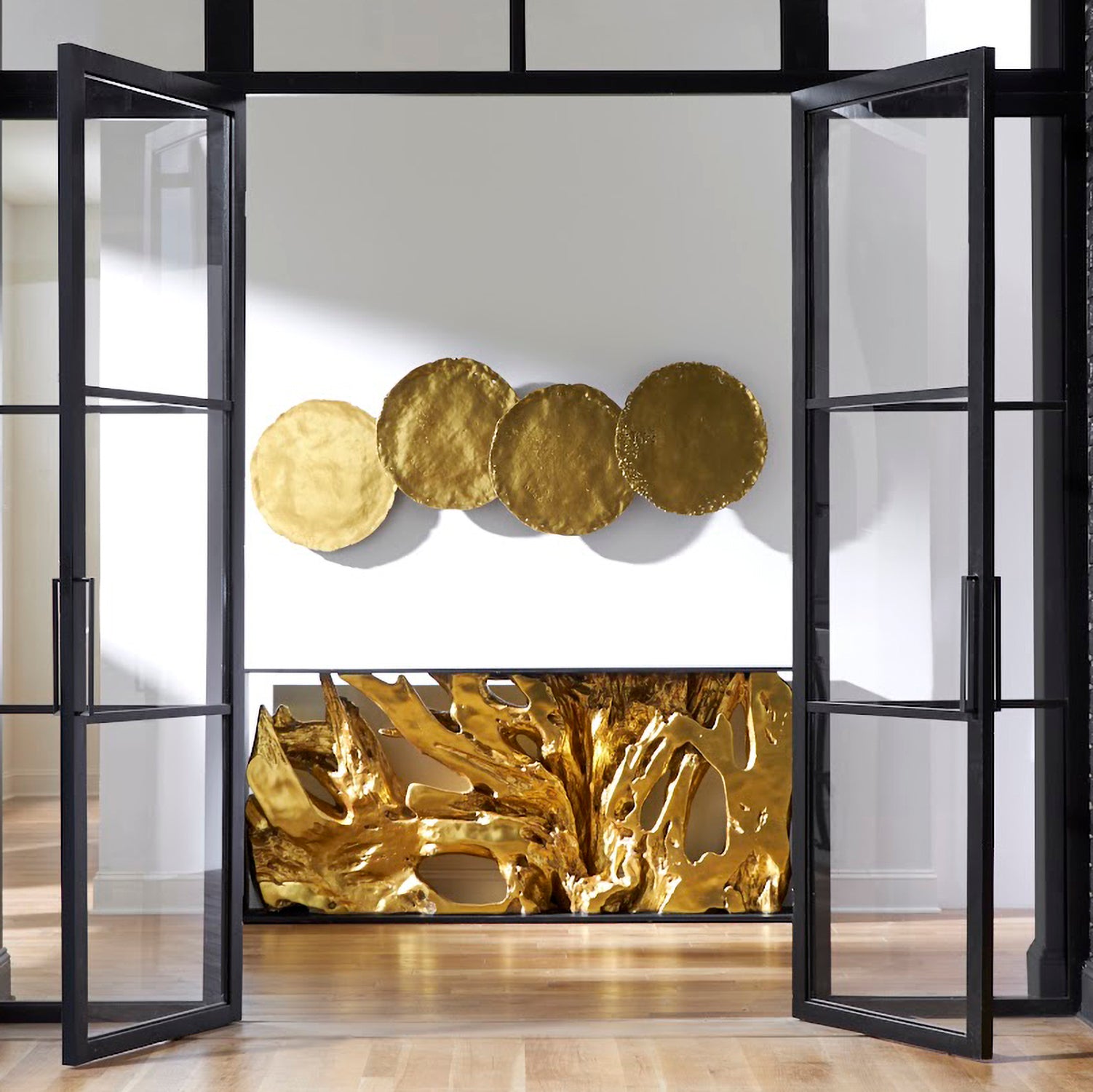 Phillips Collection Cast Oil Drum Wall Discs Set of 4