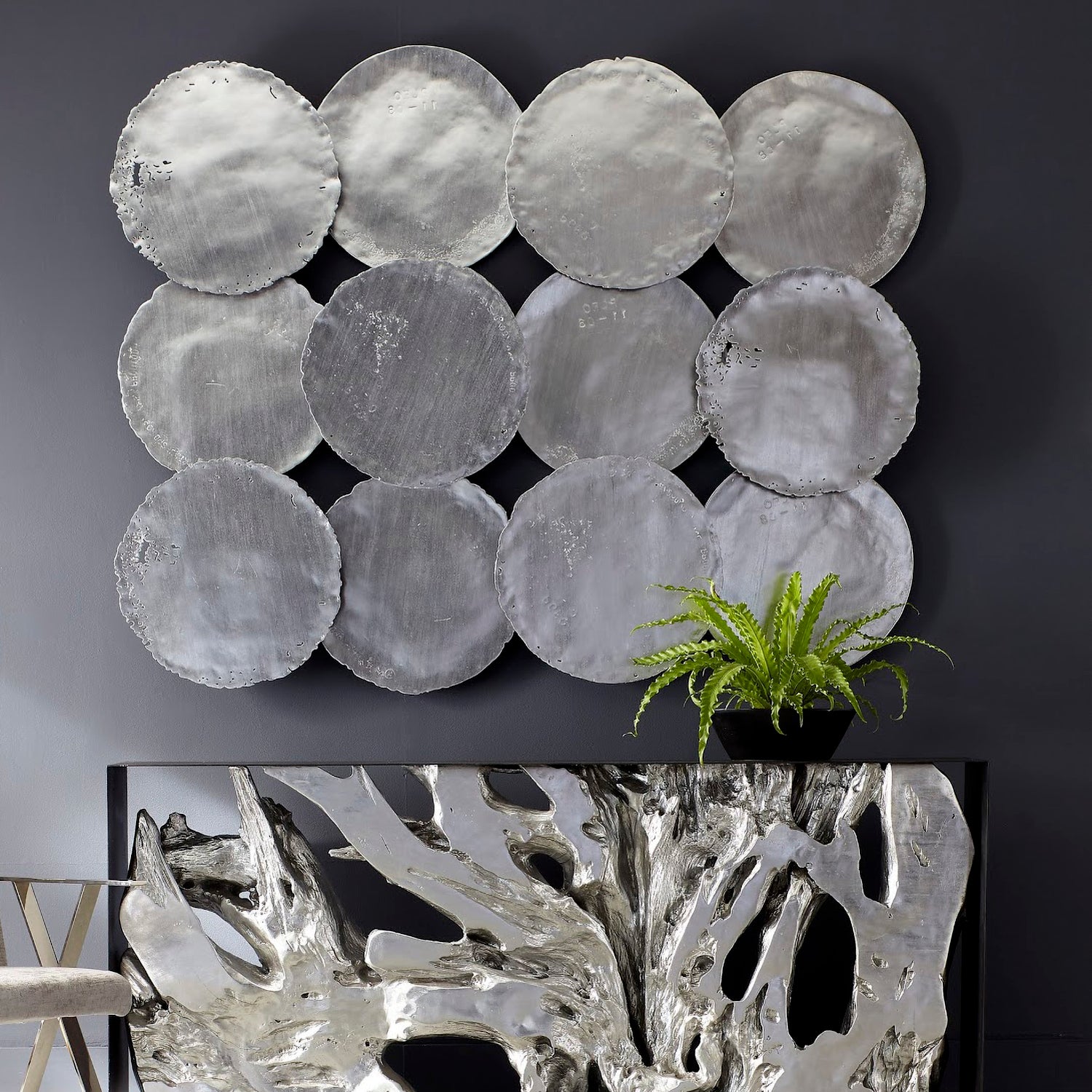 Phillips Collection Cast Oil Drum Wall Discs Set of 4