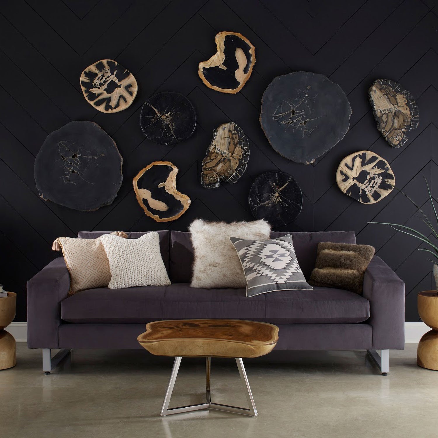 Phillips Collection Brown Cast Petrified Wood Wall Tile