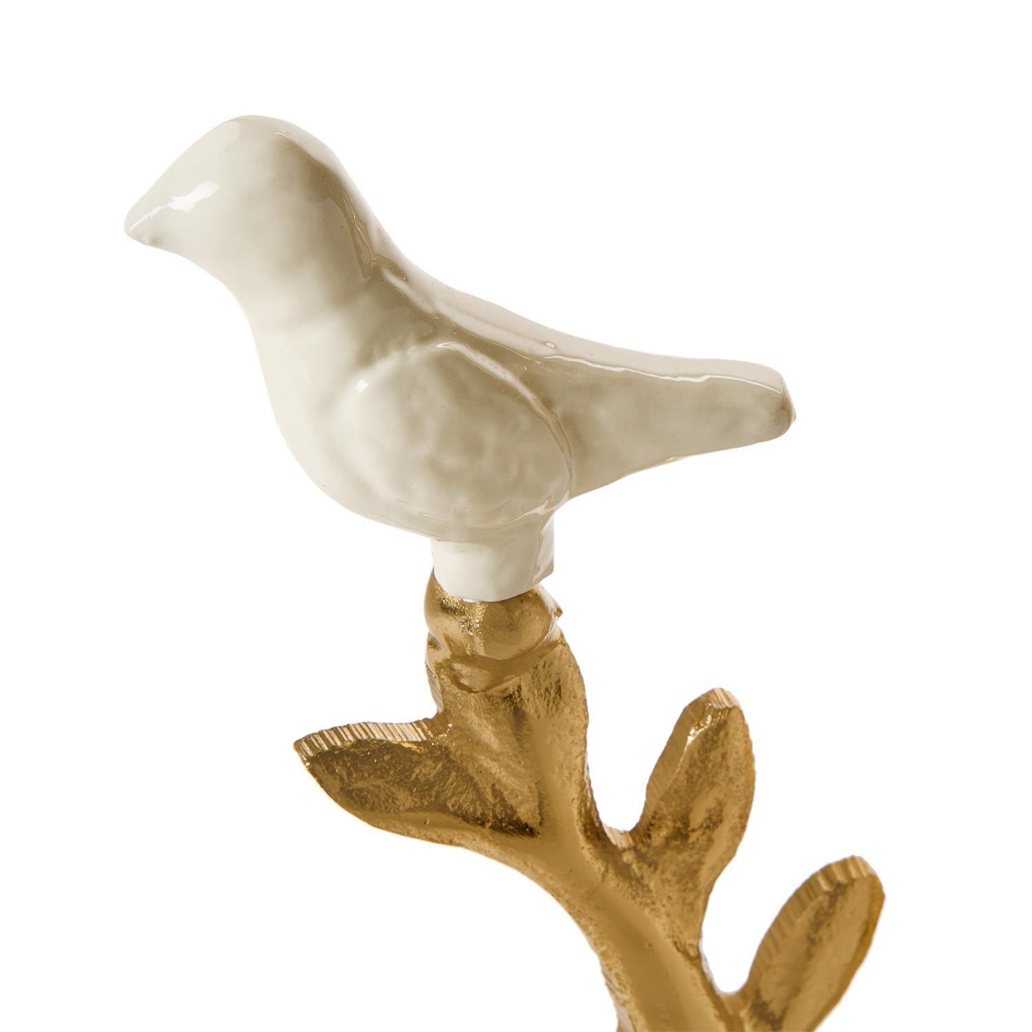 Poppy Flower Side Table with Ceramic Birds