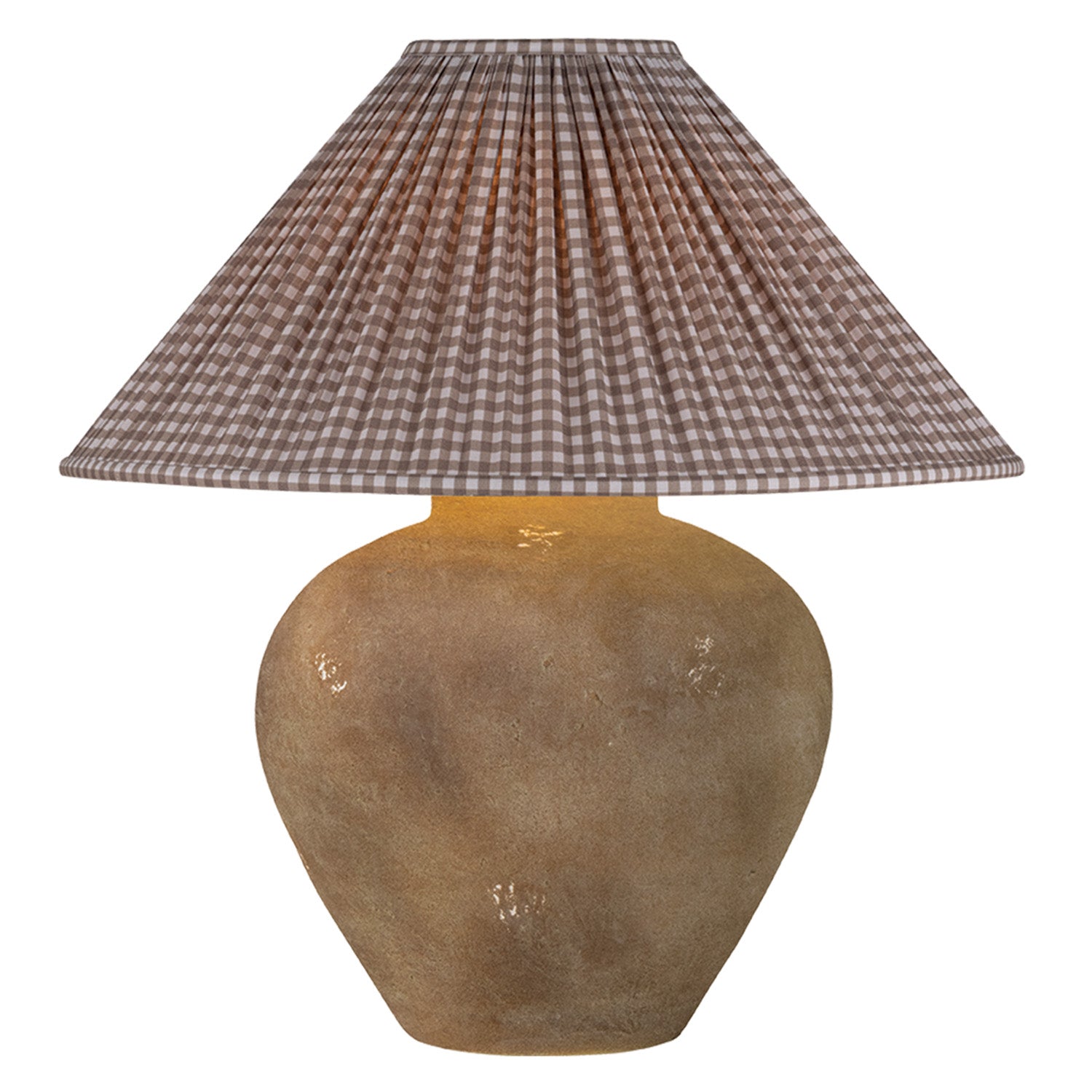 Troy Lighting Calabria Gingham Brown Large Table Lamp