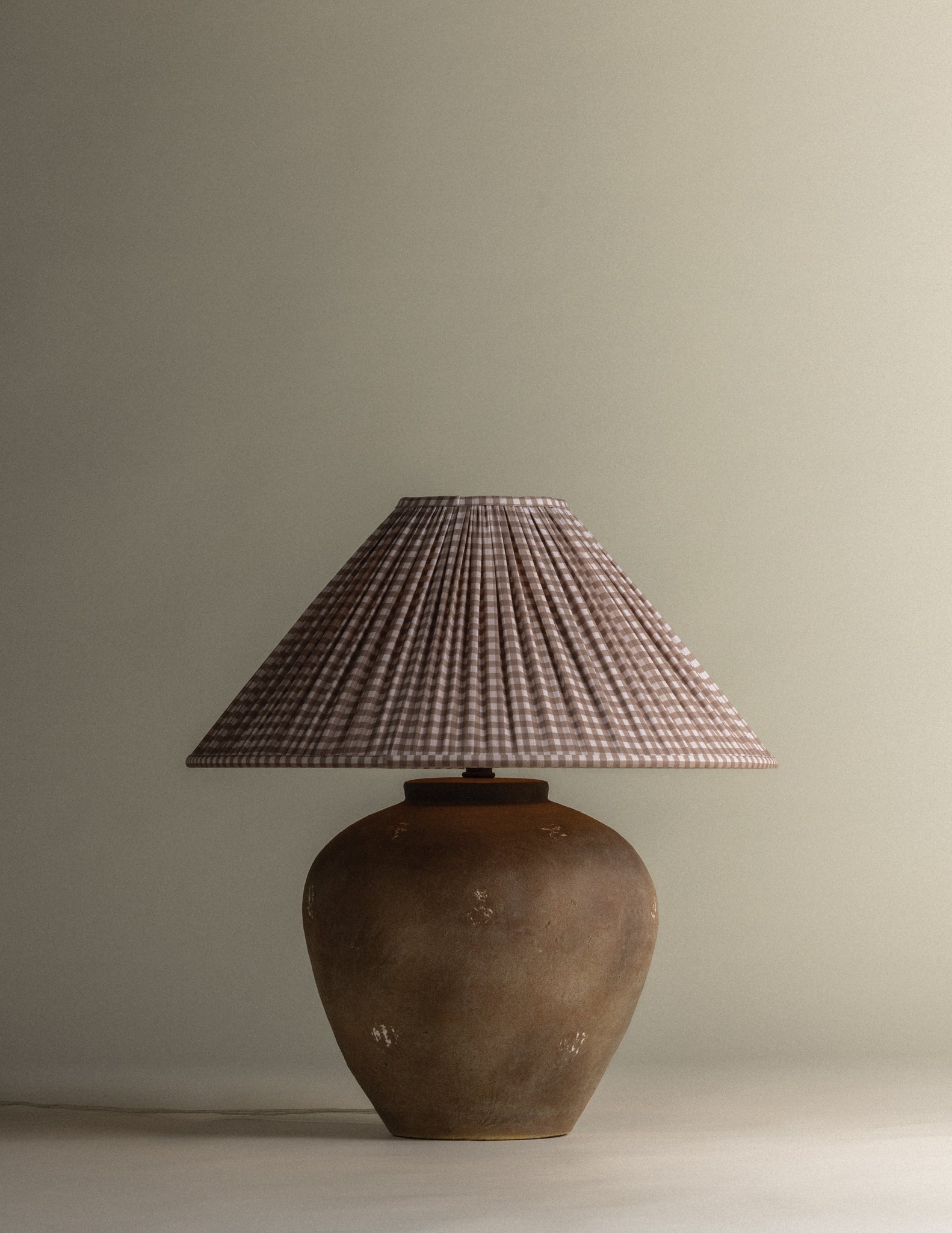 Troy Lighting Calabria Gingham Brown Large Table Lamp