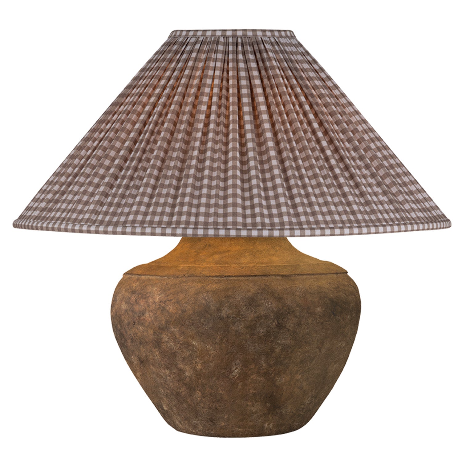 Troy Lighting Calabria Gingham Brown Medium Table Lamp
