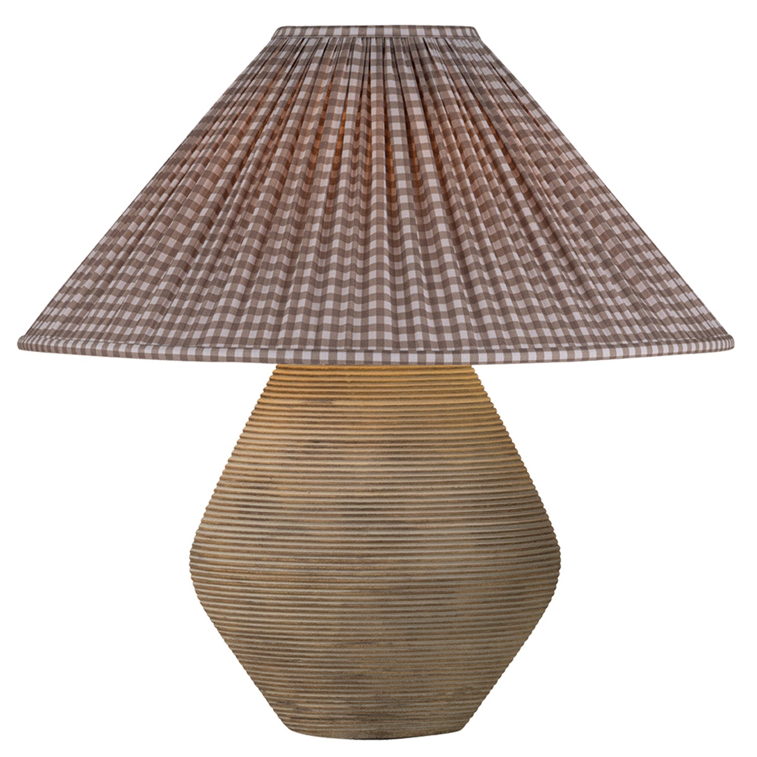 Troy Lighting Calabria Gingham Brown Small Table Lamp
