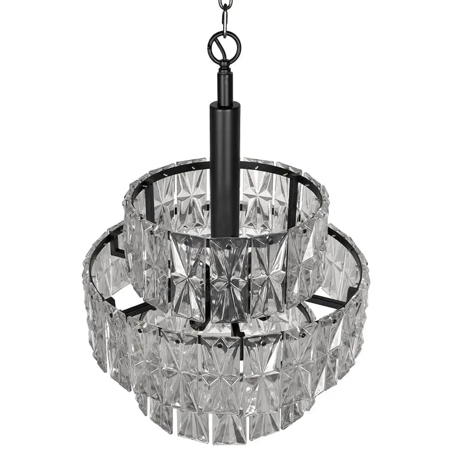Noir Nuuk Chandelier, matte black frame
