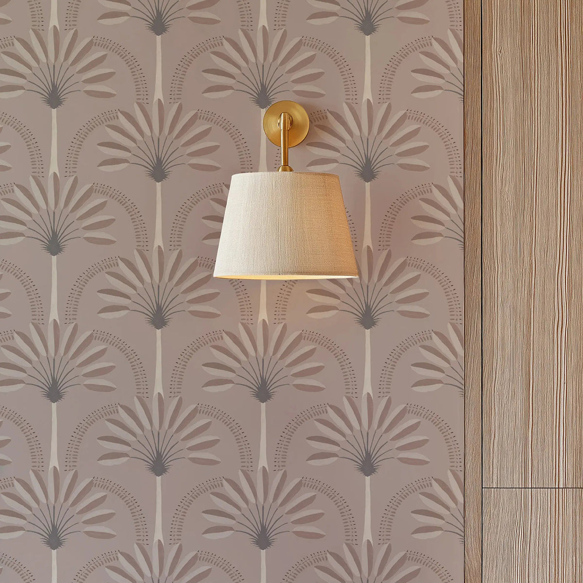 Mitchell Black Palm Arches Wallpaper