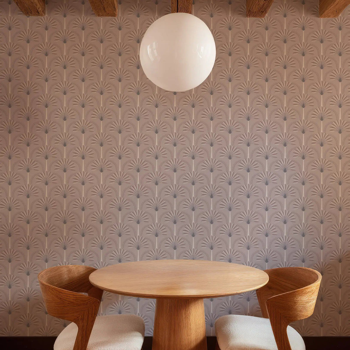 Mitchell Black Palm Arches Wallpaper