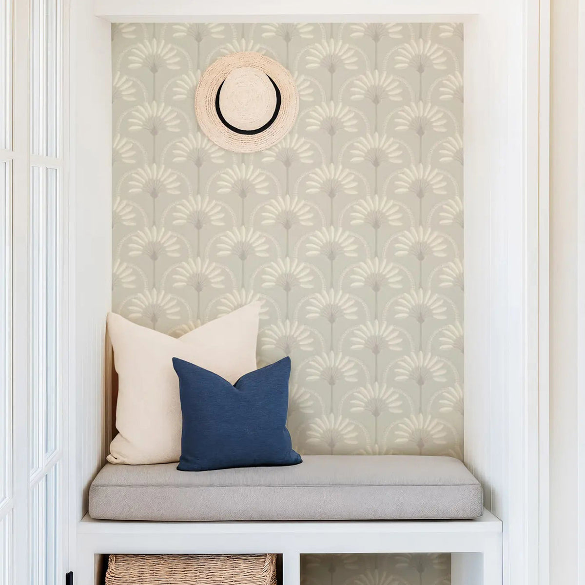 Mitchell Black Palm Arches Wallpaper