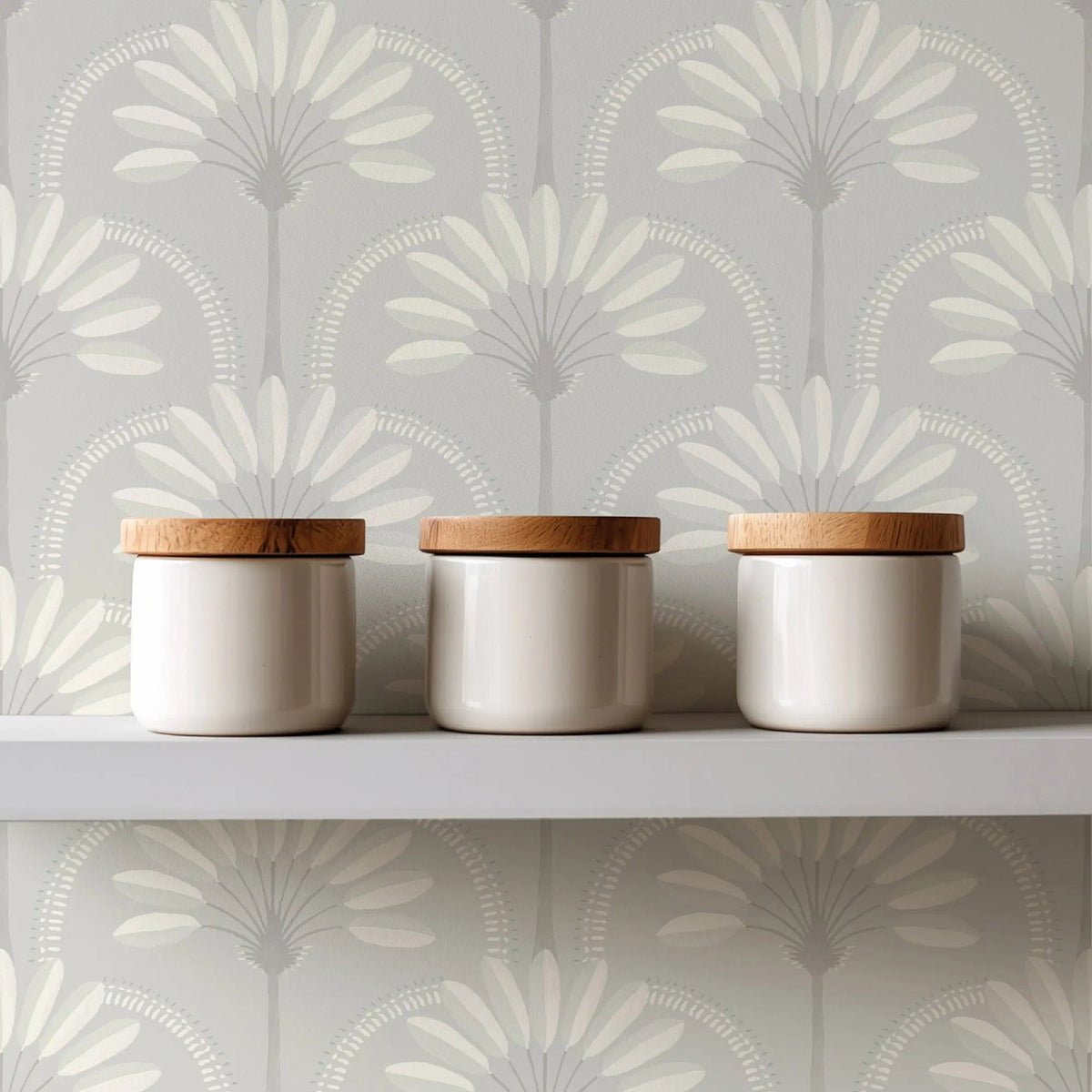 Mitchell Black Palm Arches Wallpaper
