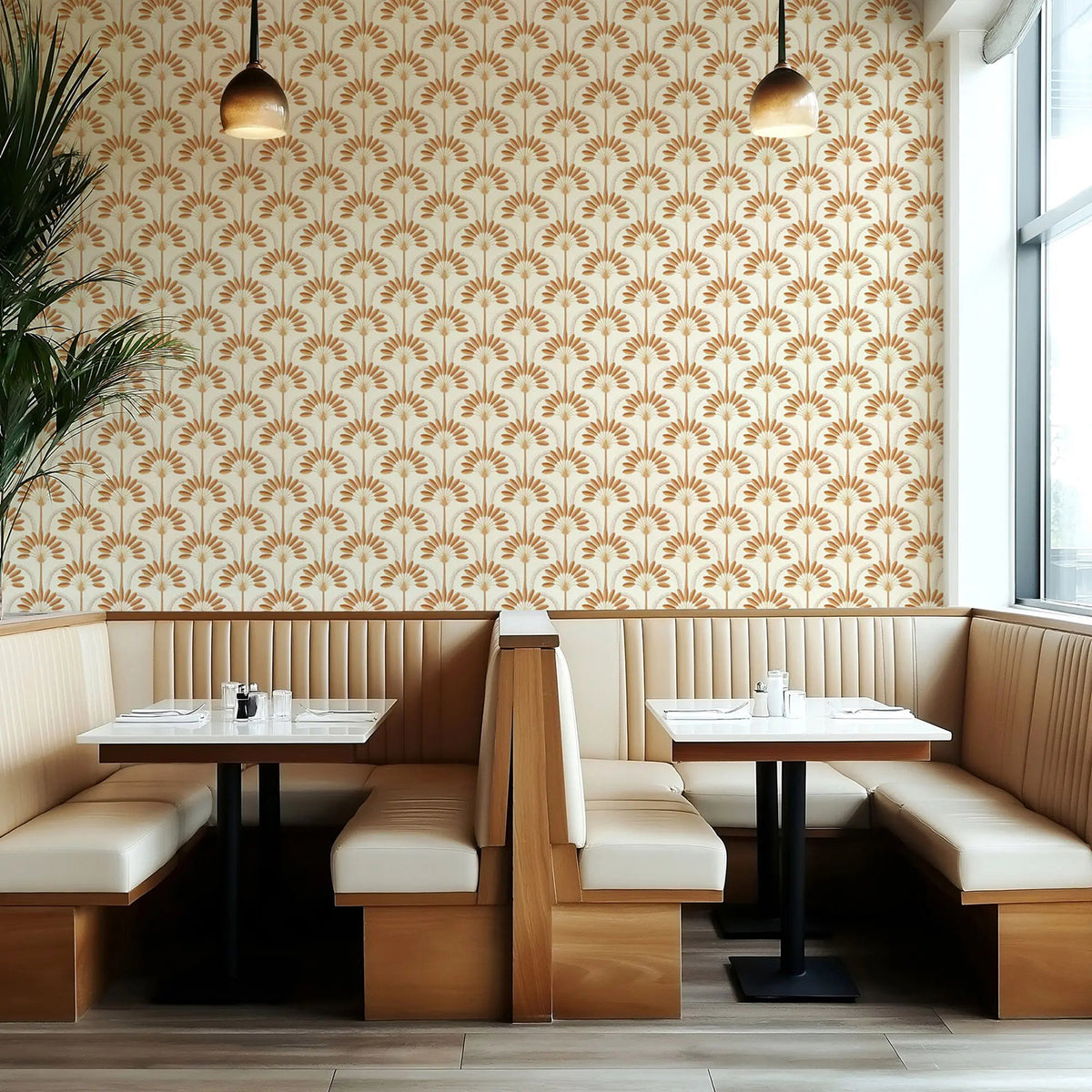 Mitchell Black Palm Arches Wallpaper