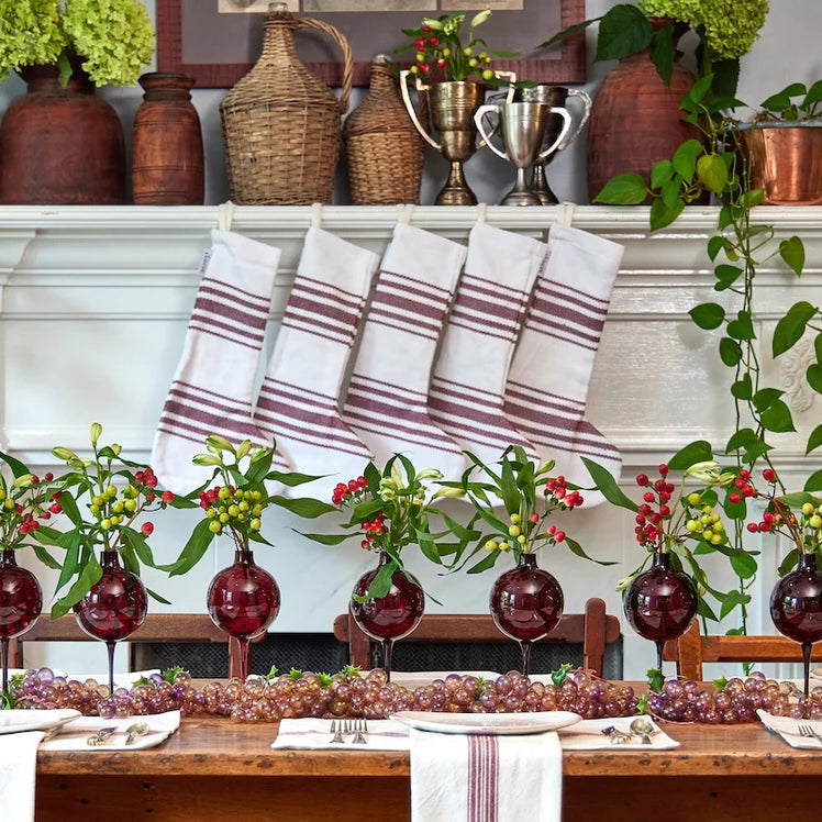 Etu Home Vintage Stripe Holiday Stocking