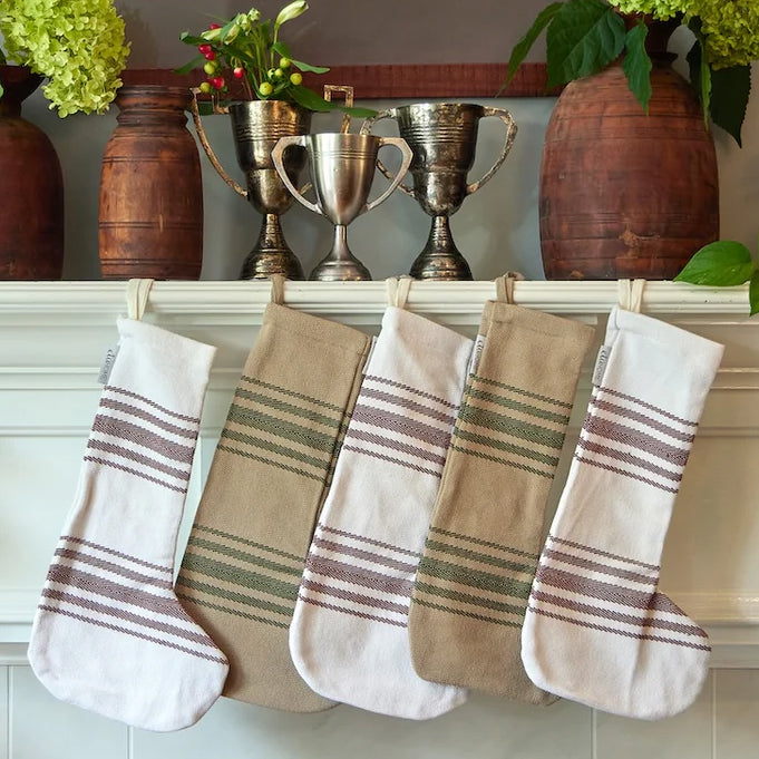 Etu Home Vintage Stripe Holiday Stocking