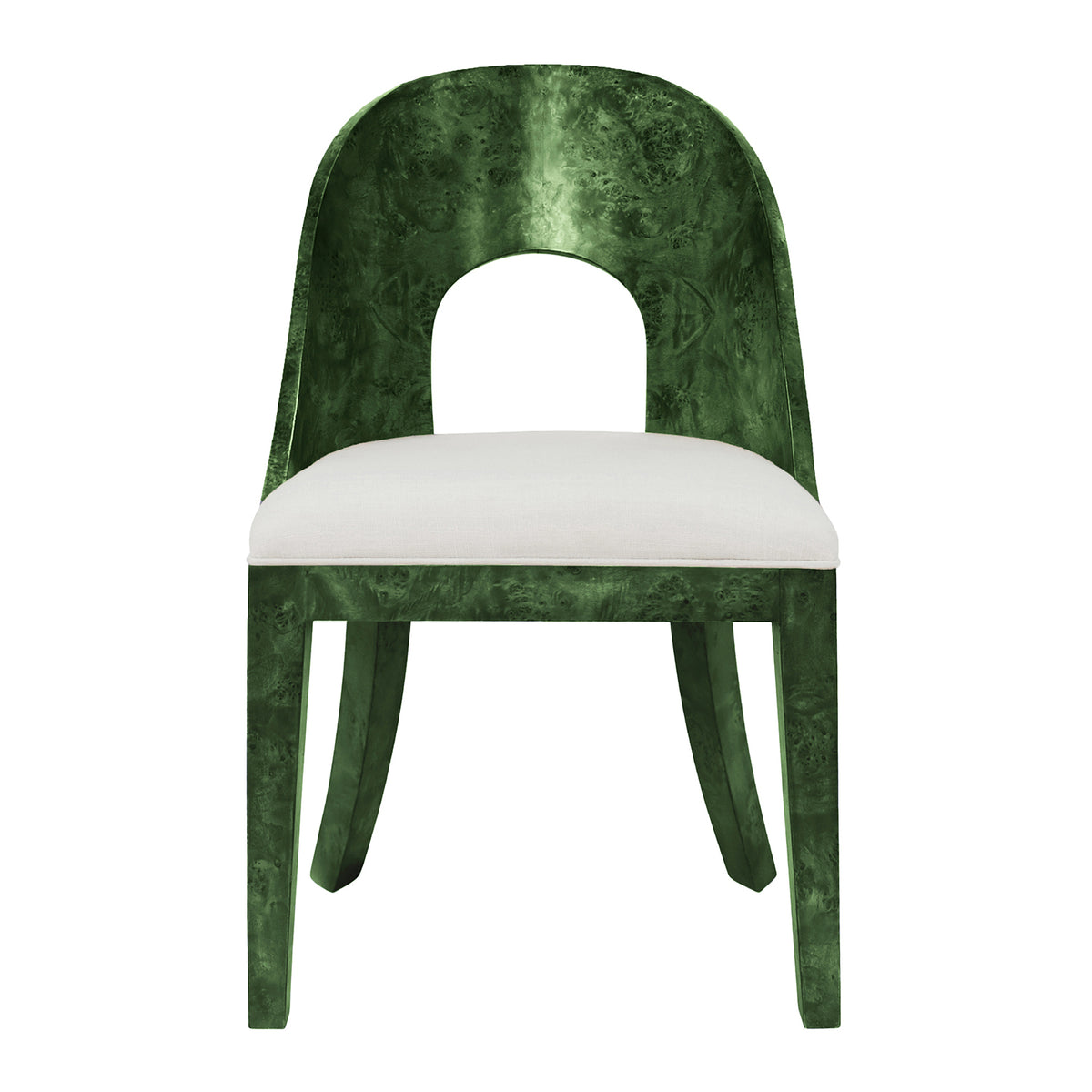 Worlds Away Rafferty Emerald Burlwood Dining Chair