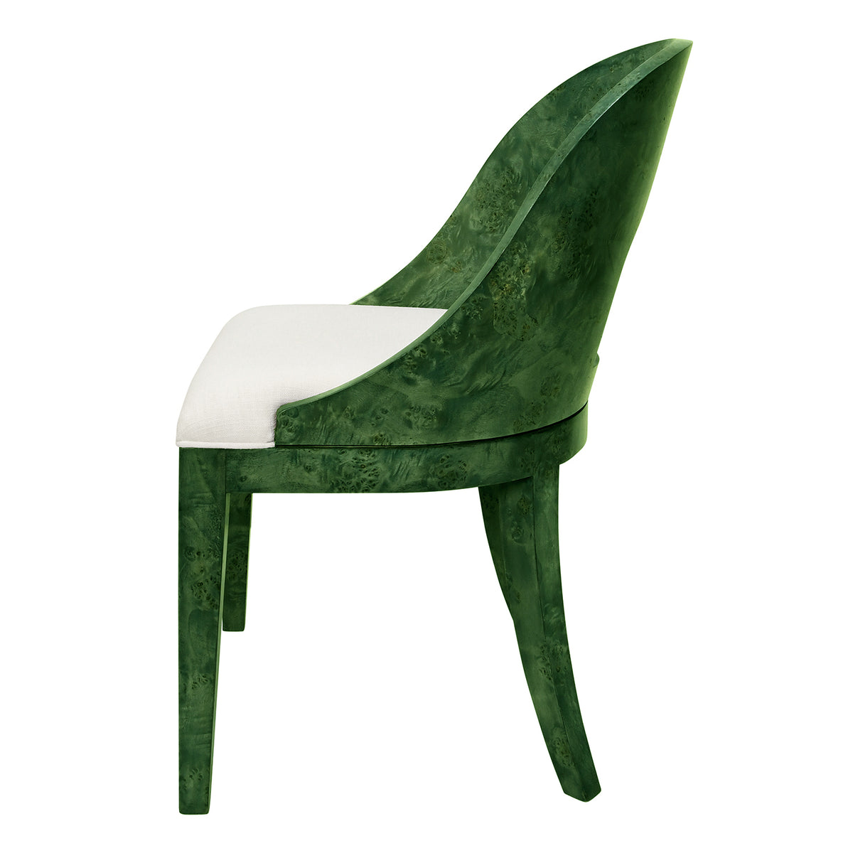 Worlds Away Rafferty Emerald Burlwood Dining Chair